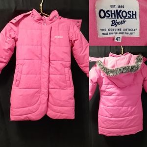 OshKosh B'Gosh 4T Pink Winter Hooded Jacket